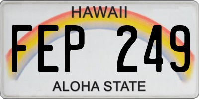 HI license plate FEP249