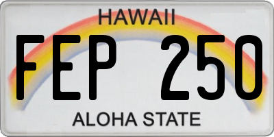 HI license plate FEP250