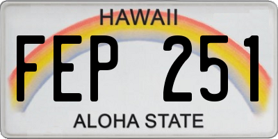 HI license plate FEP251