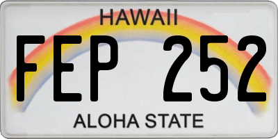 HI license plate FEP252