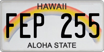 HI license plate FEP255