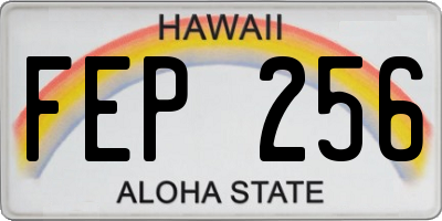 HI license plate FEP256