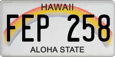 HI license plate FEP258