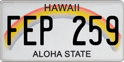 HI license plate FEP259