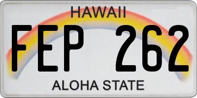 HI license plate FEP262