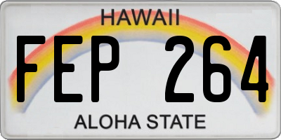 HI license plate FEP264