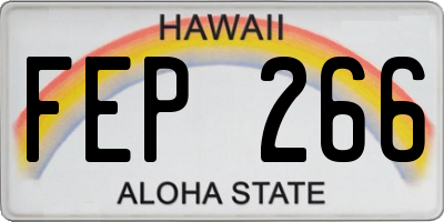 HI license plate FEP266