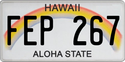 HI license plate FEP267