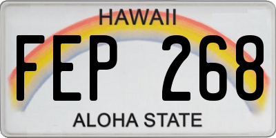 HI license plate FEP268