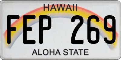 HI license plate FEP269
