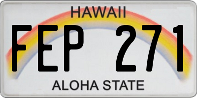 HI license plate FEP271