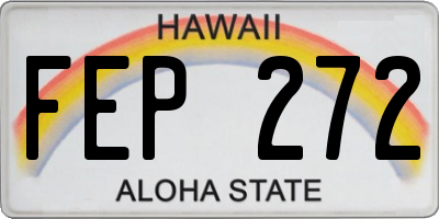HI license plate FEP272
