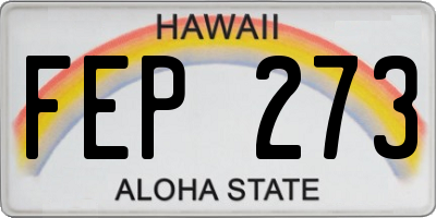 HI license plate FEP273