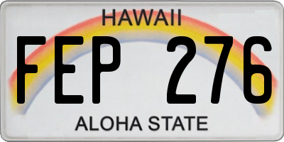 HI license plate FEP276