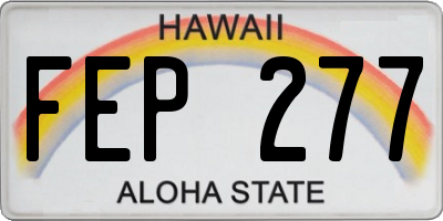 HI license plate FEP277