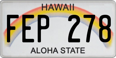 HI license plate FEP278