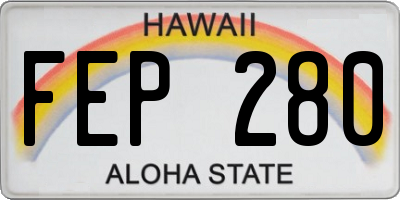HI license plate FEP280