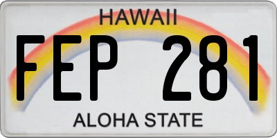 HI license plate FEP281