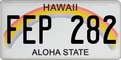 HI license plate FEP282