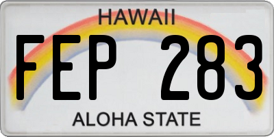 HI license plate FEP283