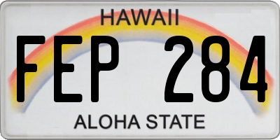 HI license plate FEP284