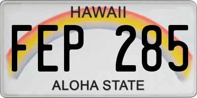 HI license plate FEP285
