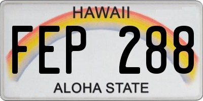 HI license plate FEP288