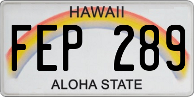 HI license plate FEP289