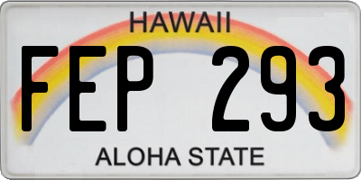 HI license plate FEP293