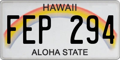 HI license plate FEP294