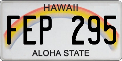 HI license plate FEP295