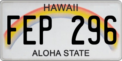 HI license plate FEP296