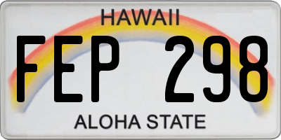 HI license plate FEP298