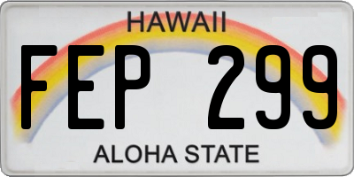 HI license plate FEP299