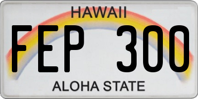 HI license plate FEP300