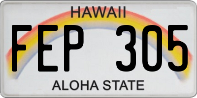 HI license plate FEP305