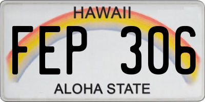 HI license plate FEP306