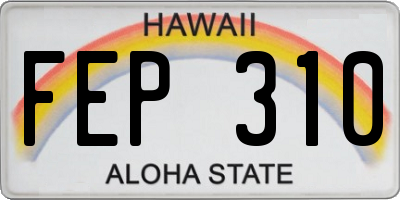 HI license plate FEP310