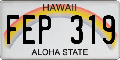HI license plate FEP319