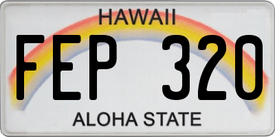 HI license plate FEP320