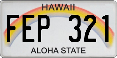 HI license plate FEP321