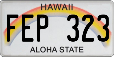 HI license plate FEP323