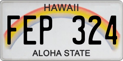 HI license plate FEP324