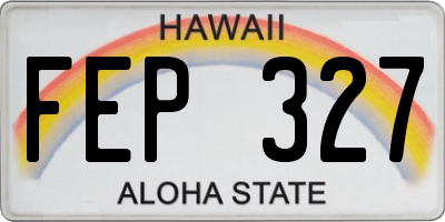 HI license plate FEP327