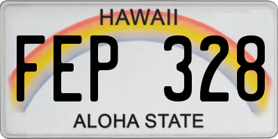 HI license plate FEP328