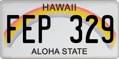 HI license plate FEP329