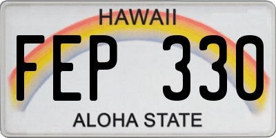 HI license plate FEP330
