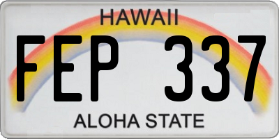 HI license plate FEP337