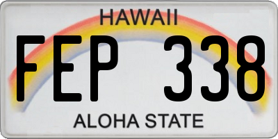 HI license plate FEP338