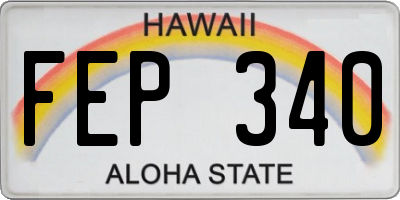 HI license plate FEP340